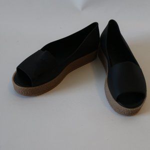 MELISSA RUBBER PLATFORM PEEP TOE FLAT SHOES 9 *